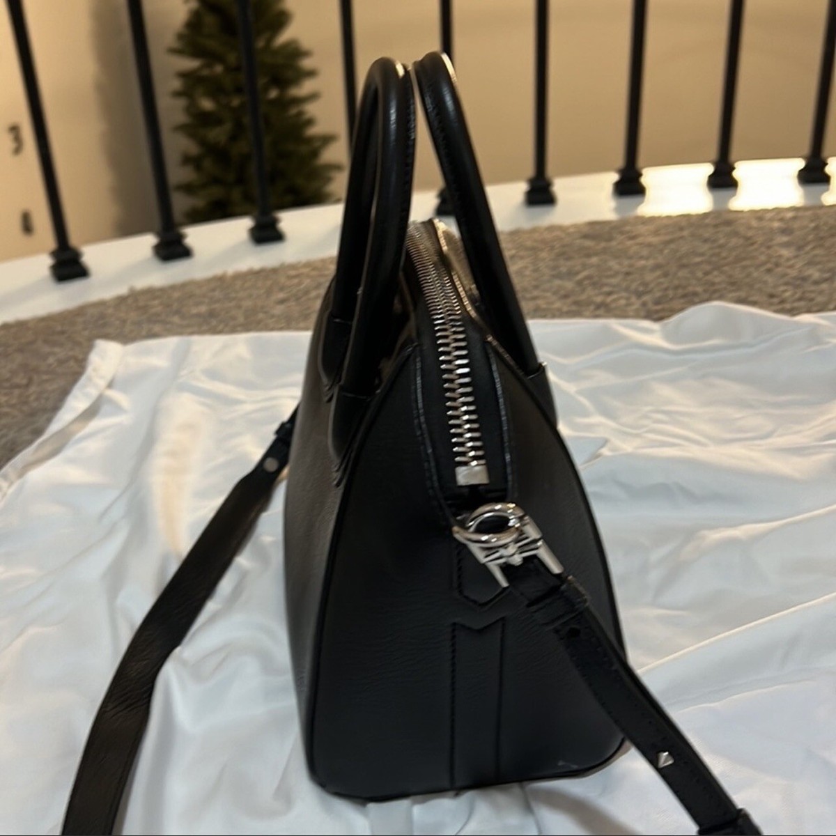 Givenchy Antigona Stamped Shoulder Bag Mini Black Leather