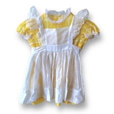 Ruth Of Carolina Vintage White  Yellow Dress 2T-3T Girl  s Lacy Pinafore 2 Piece
