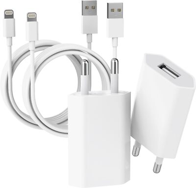 [Apple MFi Certified] USB Ladegerät 2er-Pack iPhone Ladegerät und iPhone Adapter