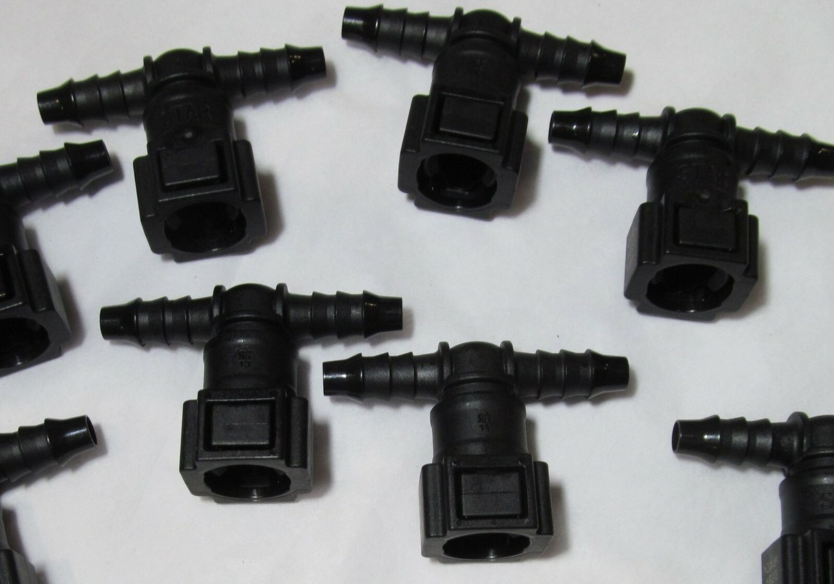 5x STAR D7.89 PA12 NYLON FUEL LINE 3-WAY QUICK CONNECT TEE 7.89mm
