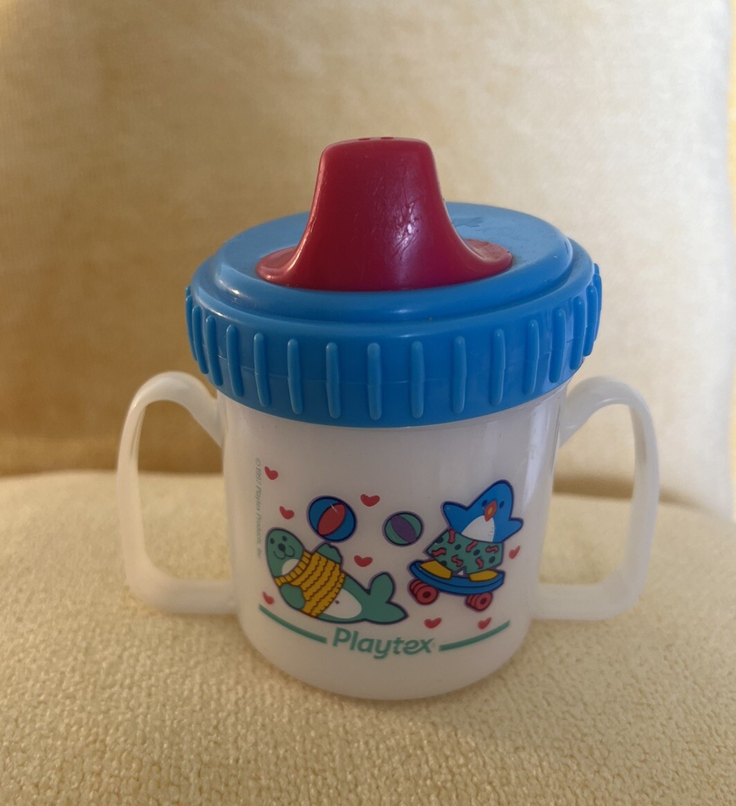 Vintage 90's Playtex Sippy Cup- Sea Lion Penguin-NO SPILL TRAINING
