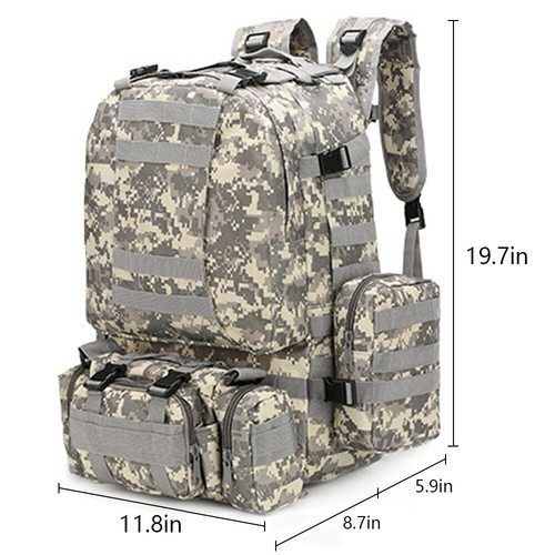 Zaino militare tattico grande borsa impermeabile zaino escursionismo laptop da giorno - Foto 25 di 37