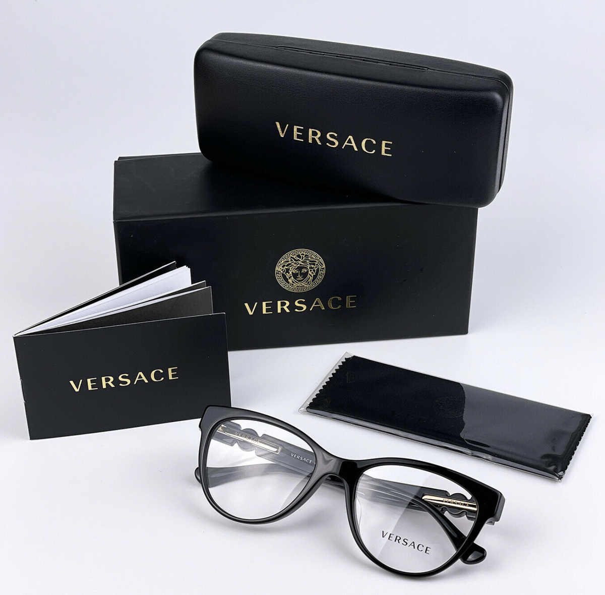 New VERSACE Rx-able Eyeglasses VE 3304 GB1 53-18 140 Black  display picture 2