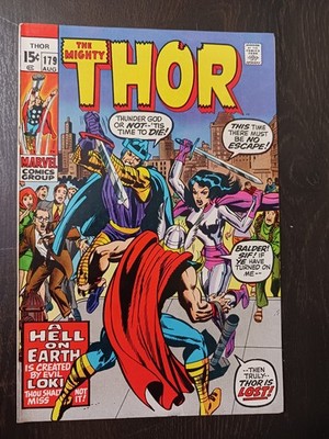 THE MIGHTY THOR # 179 - (VF+) -NEAL ADAMS COVER-JANE FOSTER-LOKI-BALDER-SIF-ODIN