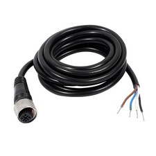 uxcell M12 Female Straight 4 Pin Connector 2m 6.56' - rca plugs, Black