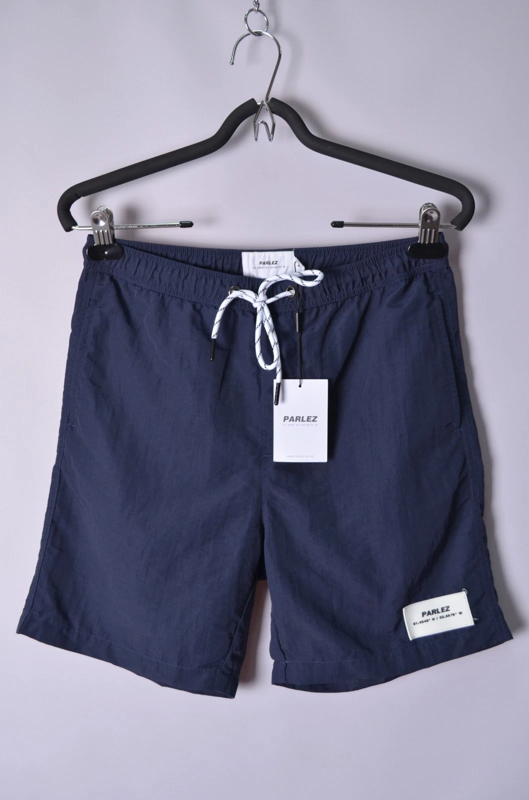 Mens Parlez Navy Rival Beach Nylon Shorts Lightweight Size S BNWT Designer