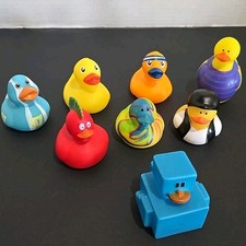 Lot of 8 Rubber Ducks Multicolor 2" Various Looks