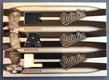2006 TRIPLE THREADS WHITE WHALE RELIC COMBOS B ROBERTS C RIPKEN F ROBINSON 1/1