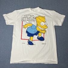 Vintage Bart Simpsons I Didn't Do It. T Shirt Mens XL White 1990