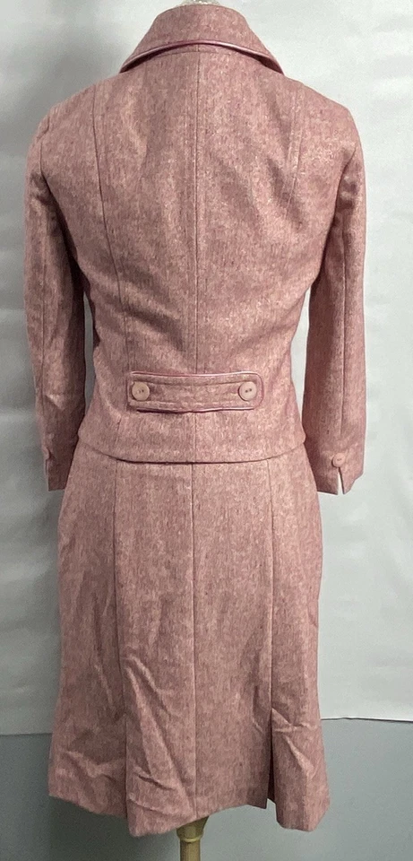 Bebe Mezcla Lana Falda Traje Rosa Chaqueta Talla 4 Falda Talla 6 (Chaqueta Falta 1 Botón) Foto 2 de 4