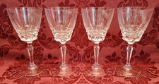 W.M. Dalton Cherbourg Crystal 7-1/4" Water Goblets - Set of 4 - Excellent!