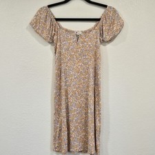 Y2k Billabong Floral Hippie V Puff Sleeve Dress M Festival Country Cottage