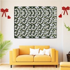 6 Pcs Green and White Flower Wall Decor, 24" X 16" Silk Rose Wall for Wedding