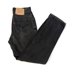 Vintage Levi’s 550 Black Mom Jeans Womens 6 High Waist Made in USA 90s Tapered