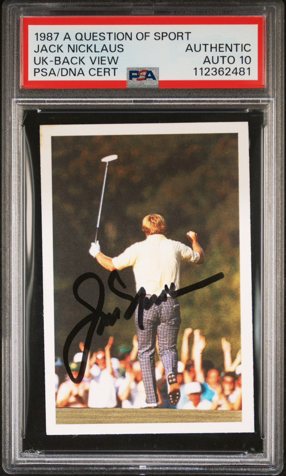 Jack Nicklaus Autographed Signed 1987 A Question Of Sport Back View Card PSA GEM MT 10 AUTO 