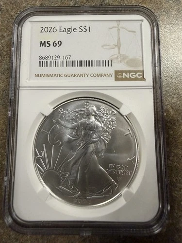 2026 SILVER $1 AMERICAN SILVER EAGLE  NGC MS69