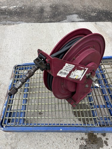 Alemite 7335-B Heavy Duty Oil/Air/Water Hose Reel W/50’ HD Oil Hose