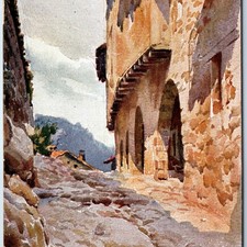 c1910s Santa Pau de Olot Spain Medieval Street Stone Road Mountain Cataluna A365