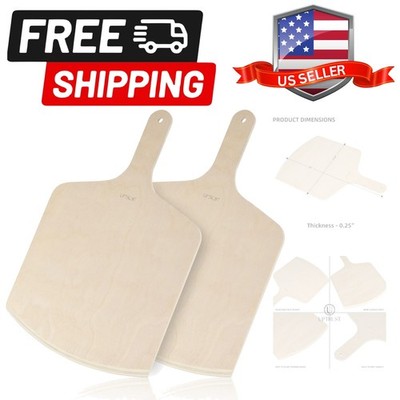 Pizza Peel,  Natural Wooden Pizza Peel 12 x 17 inch Rectangular, Large Pizza ...
