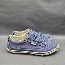 Taos Moc Star Shoes Womens Size 6 Blue Canvas Lace Up Comfort Walking Sneakers