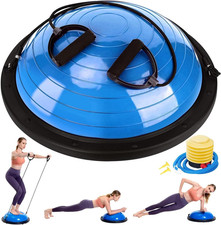 Half Balance Ball Trainer with Resistance Bands Foot Pump for Home Workouts
