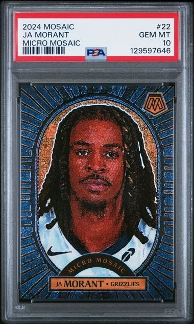 2024 Panini Mosaic #22 Ja Morant Micro Mosaic SSP Case Hit PSA 10 GEM Grizzlies