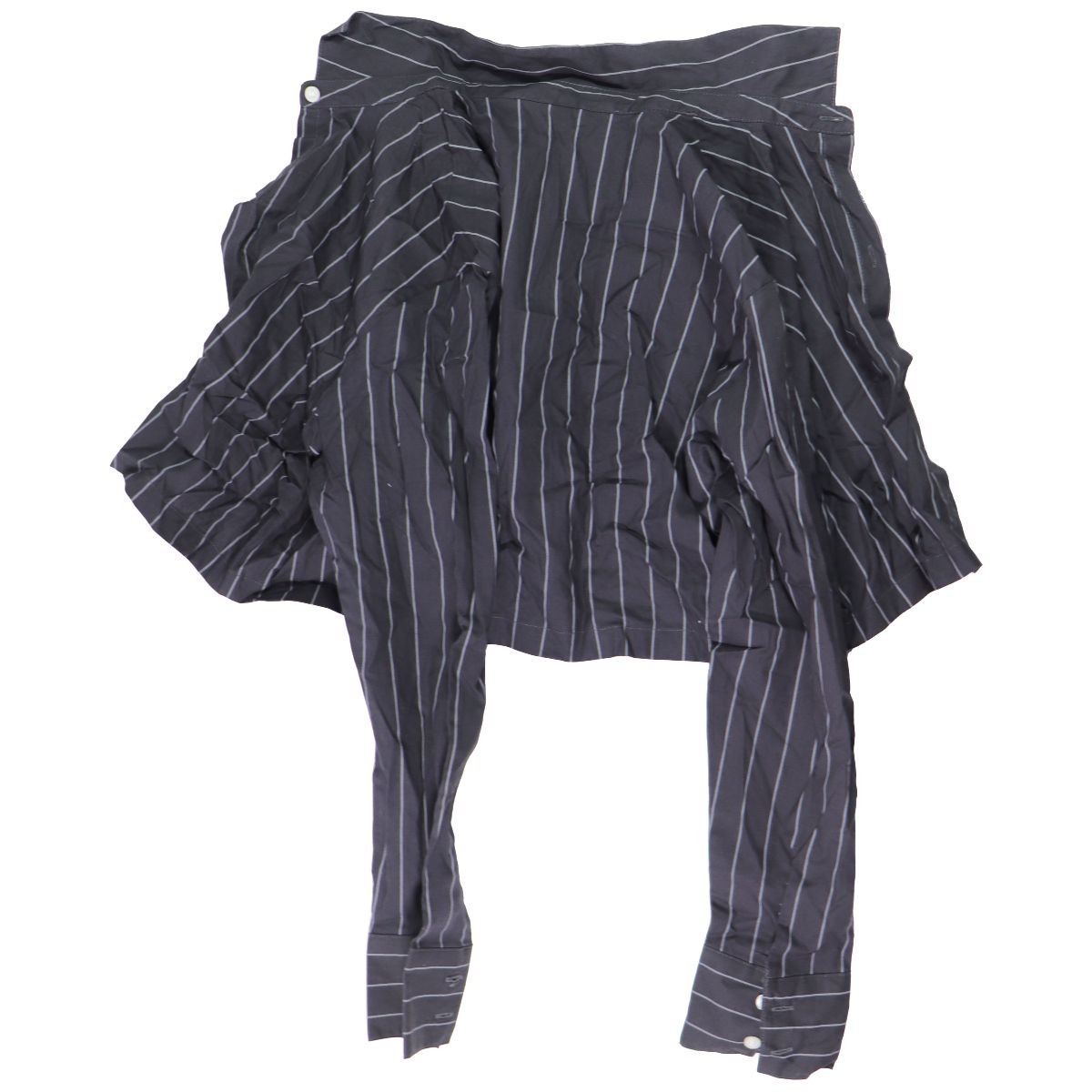 H&M Divided Series Cropped Button Down Blouse - Black with Stripes (XS)