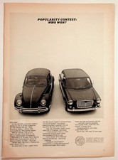 Vintage 1960s MG Sports Sedan VW Beetle Car & Driver Magazine Ad