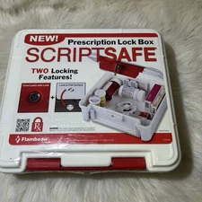 Flambeau Scriptsafe Prescription Lock Box 2 Locking Options Heavy Plastic NEW!
