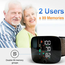 Automatic Digital Wrist Blood Pressure Monitor BP Machine Cuff LED Heart Rate us