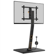 Perlegear Rolling TV Stand with Power Outlet, Tilt and Swivel Mobile TV Cart ...