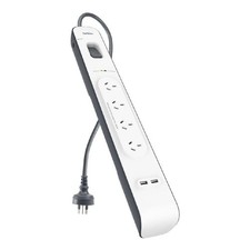Belkin SurgePlus 4-Outlet 2-Meter Surge Protection Strip With Two 2.4 Amp U...