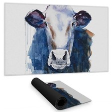 Begin Home Decor C1DM1424RXSKP9 14 x 24 in. Watercolor Cow Kitchen Desk Mat -...
