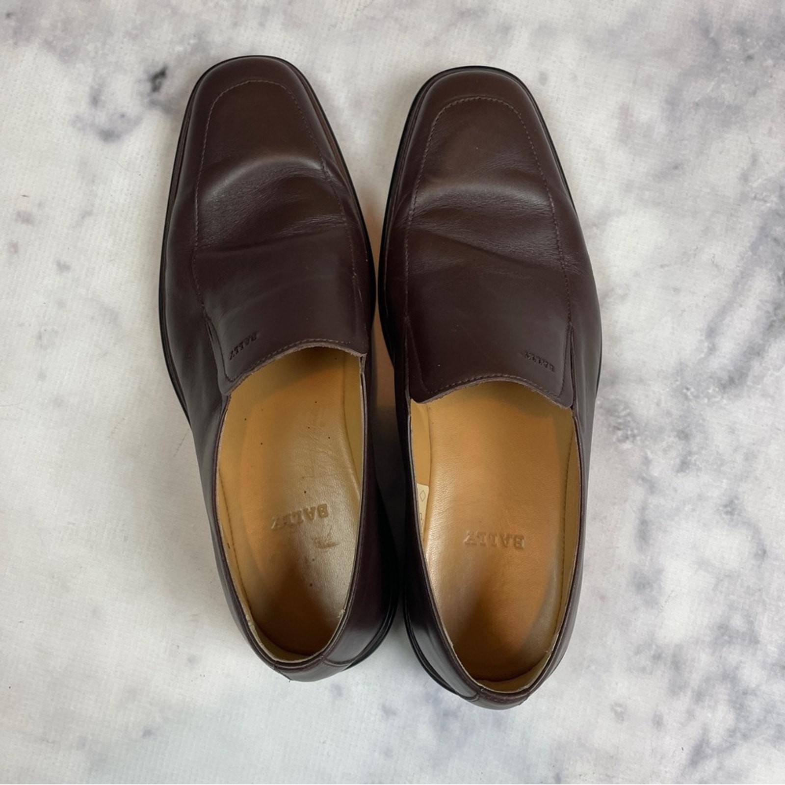 SAOLA Mocassini Bally uomo Caddo in pelle marrone suola in gomma nera taglia 8E