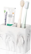 Diatomite 2 Slot Toothbrush Holder Bathroom Counter Organizer