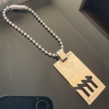 GUCCI Virgo Zodiac Plate Key Chain Pendant SV925 Silver Unisex