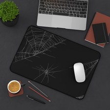 Spiderweb Corners Desk Mat Halloween Cobweb Mousepad Surface