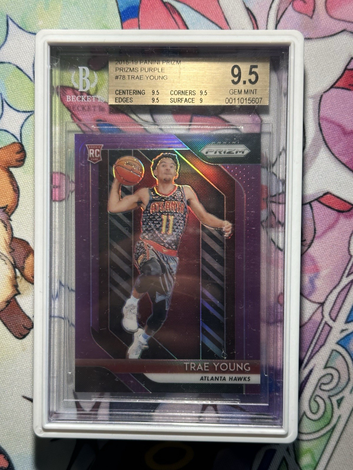 2018-19 Panini Prizm Trae Young #78 Purple /75 BGS 9.5