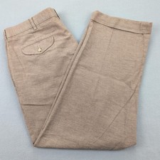 Vintage Polo Ralph Lauren Pants Mens 38x30 Brown Pleated Dress Chino Cuffed Hem