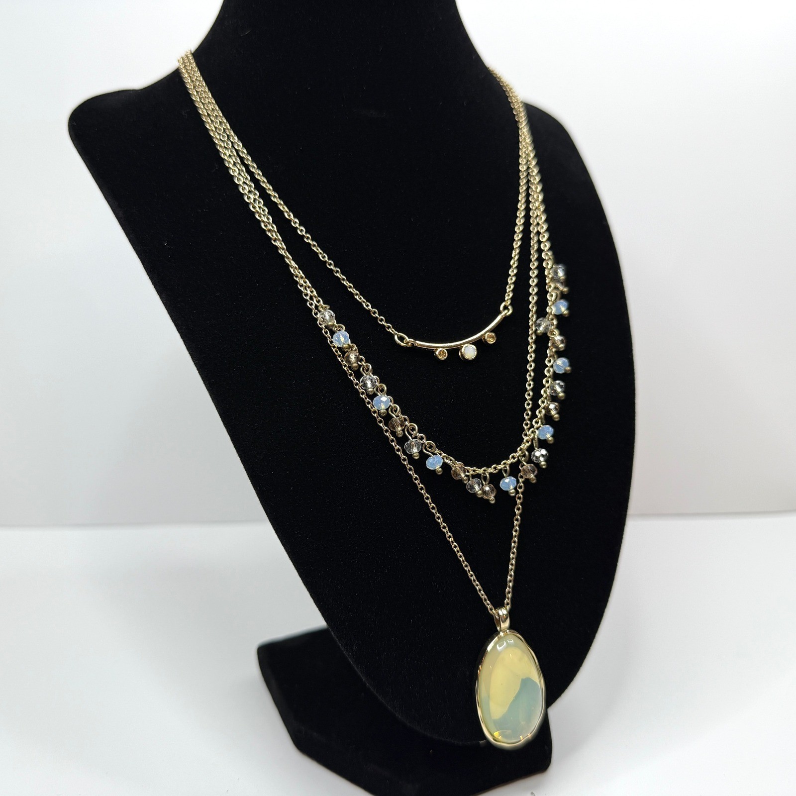 Multi-Strand Layered Statement Necklace Gold Tone… - image 6