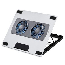 Foldable And Adjustable Laptop Stand With Cooling Function Quiet Fan Metal Pad