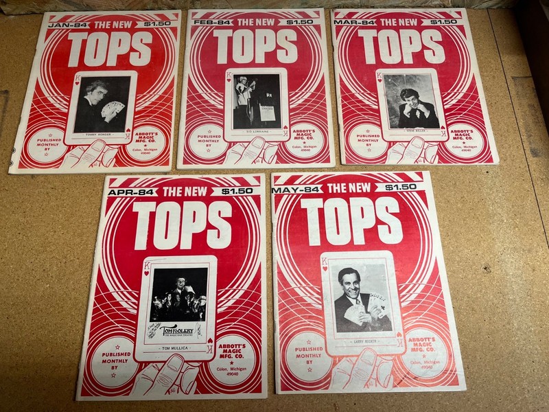 Abbott’s The New TOPS Magic Magazine Lot of 5 Jan-May 1984 Tommy Wonder & more