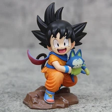 Dragon Ball Little Goku Hugging Puar Figure PVC Model Statue Collectible Toy Gif