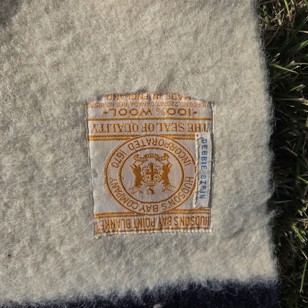 Vintage 4 Point HUDSON BAY Wool Blanket 90 X 72 Striped England