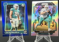 2021 Prizm/Optic Dolphins Lot(2): Phillips Blue Hyper & Gesicki Silver Prizm