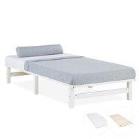 Holzbett 90X200 Lattenrost Bett Massiv Holz Weiß Einzelbett Matratze Homestyle4U