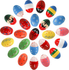 24 Pack Wooden Egg Shakers, Maracas Percussion Musical Easter Eggs for Kids, Mus