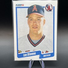 1990 Fleer #145 Lee Stevens / California Angels / MLB Outfield / Rookie Card. rookie card picture