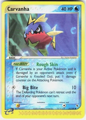 Carvanha 51/109 Ruby and Sapphire Pokemon
