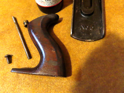 Stanley No. 5 Plane,Handle/stud Assy(ONLY)Rosewood,1907-41~NICE S11.21.25